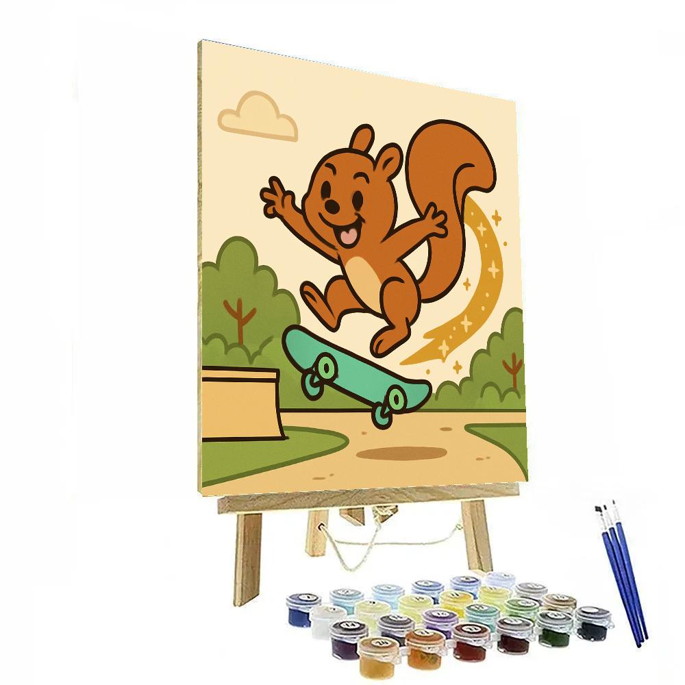Stardust Skateboard Squirrel painting number kit
