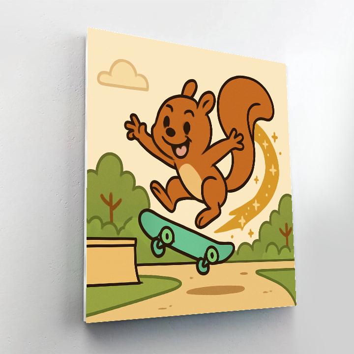Stardust Skateboard Squirrel painting number kit