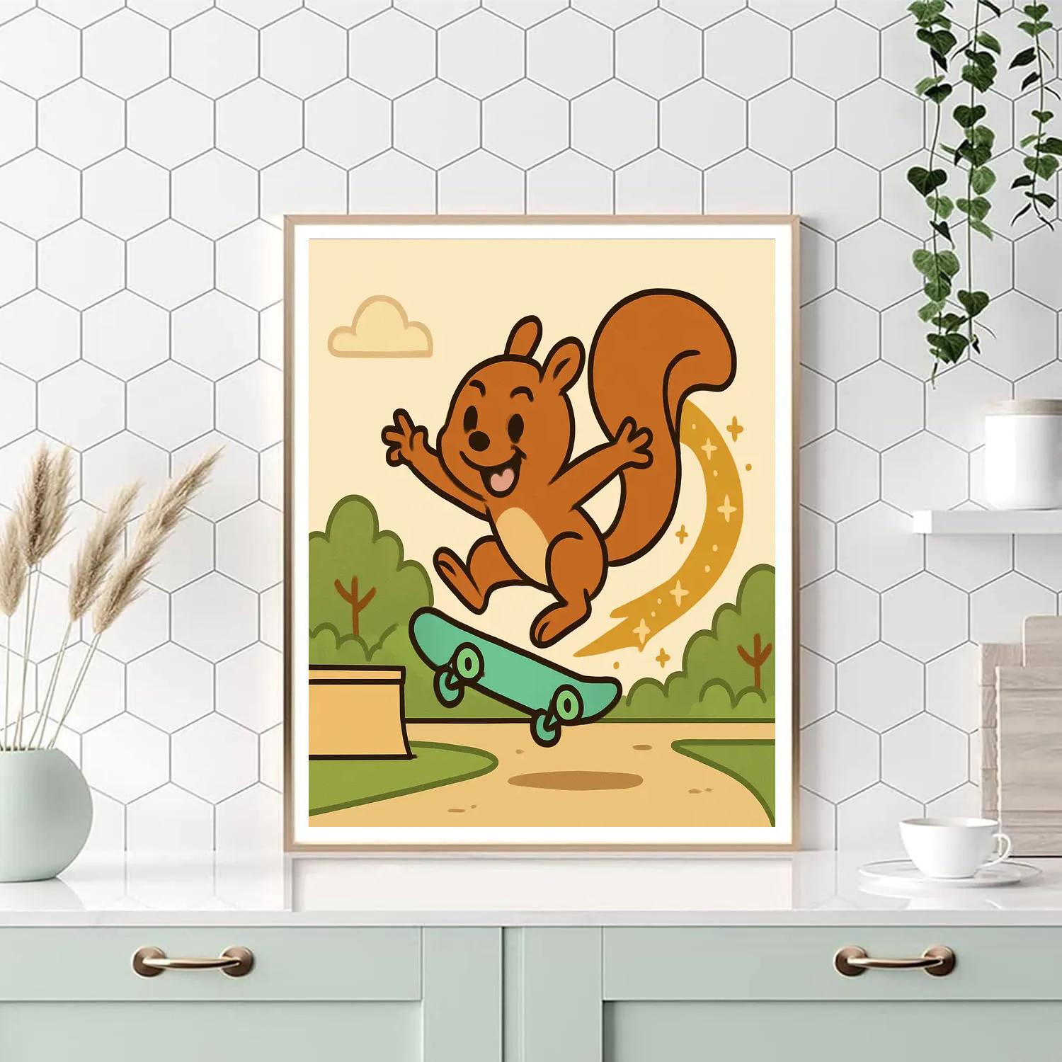 Stardust Skateboard Squirrel painting number kit