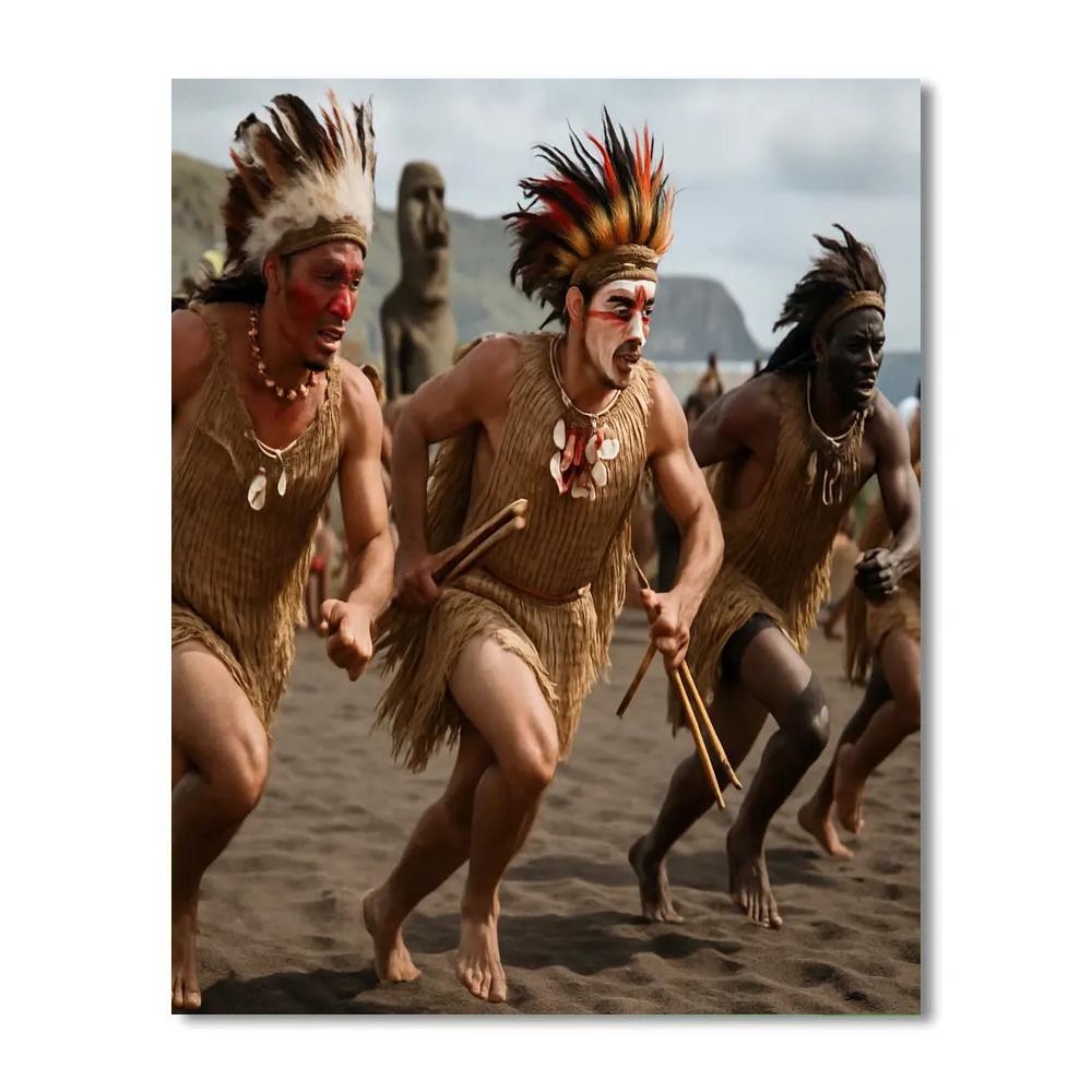 Tapati Rapa Nui Cultural Games DIY paint by numbers