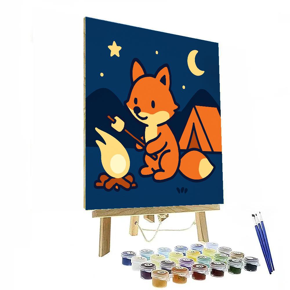 Cosmic Camping Fox paint by numbers