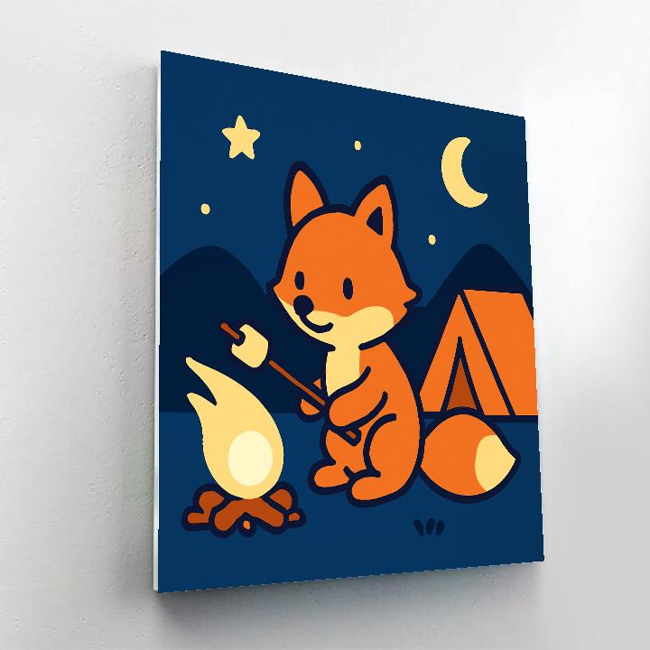 Cosmic Camping Fox paint by numbers