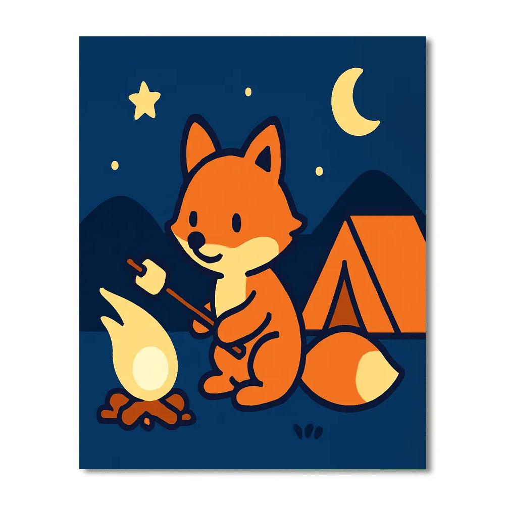 Cosmic Camping Fox paint by numbers