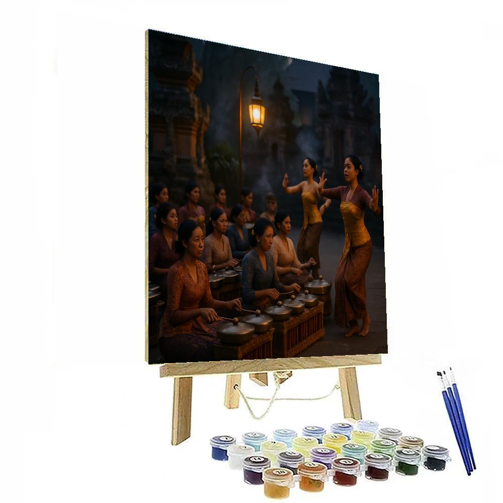 Gamelan Temple Performance Bali painting number kit