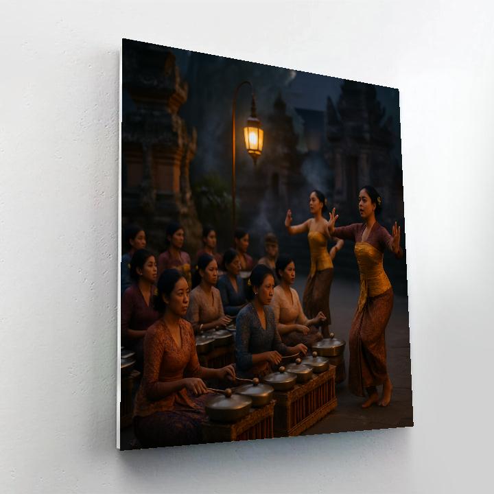 Gamelan Temple Performance Bali painting number kit