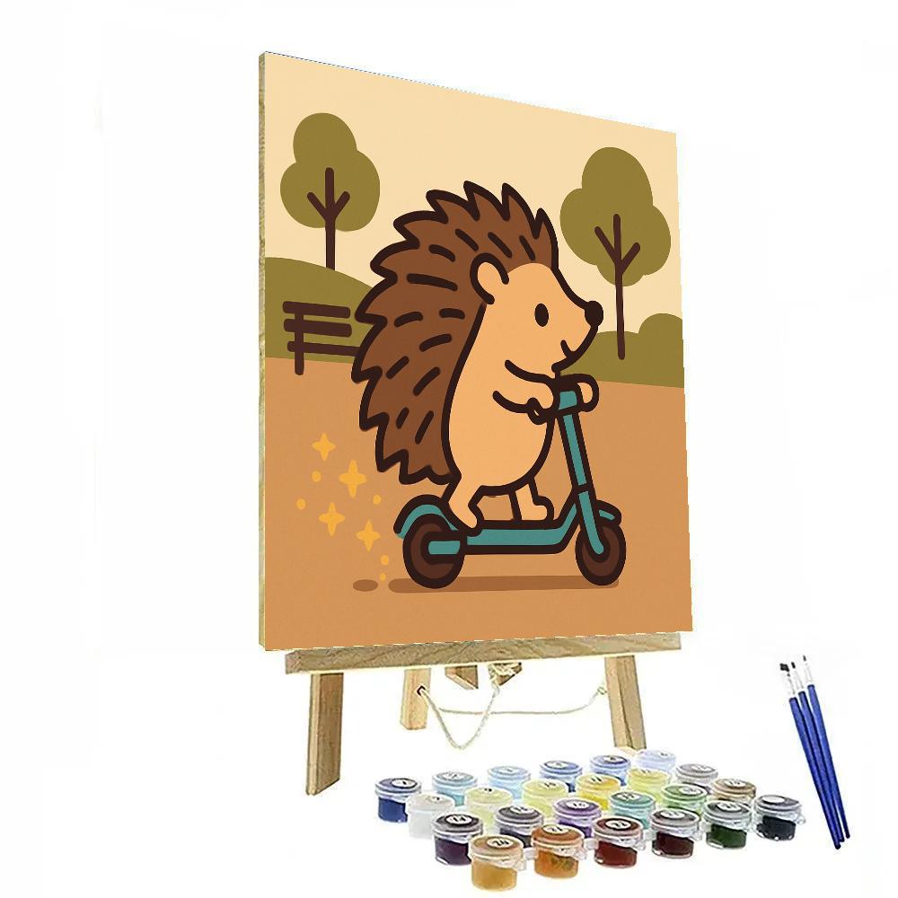 Stardust Scooter Hedgehog Number painting