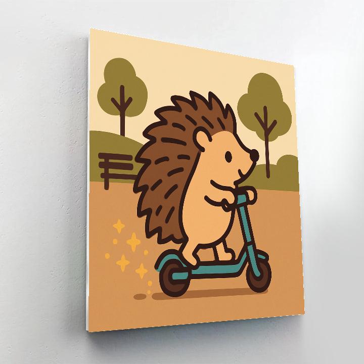 Stardust Scooter Hedgehog Number painting