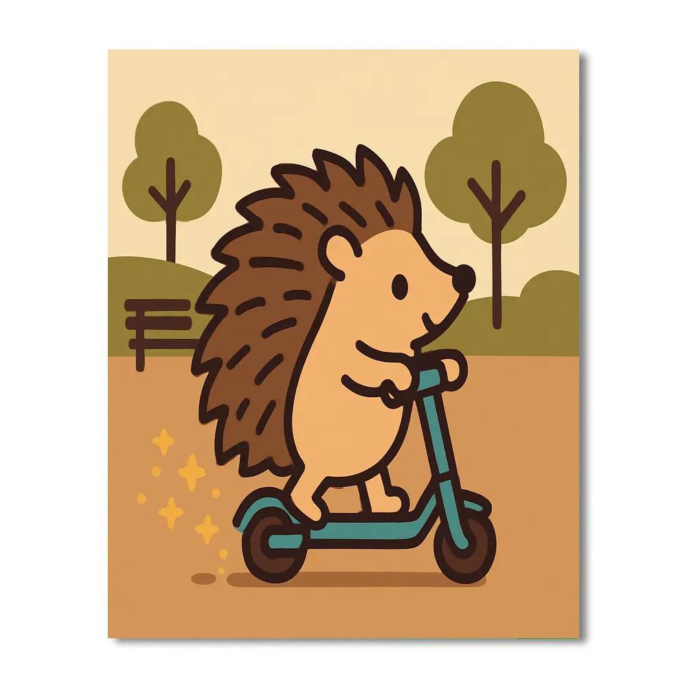 Stardust Scooter Hedgehog Number painting