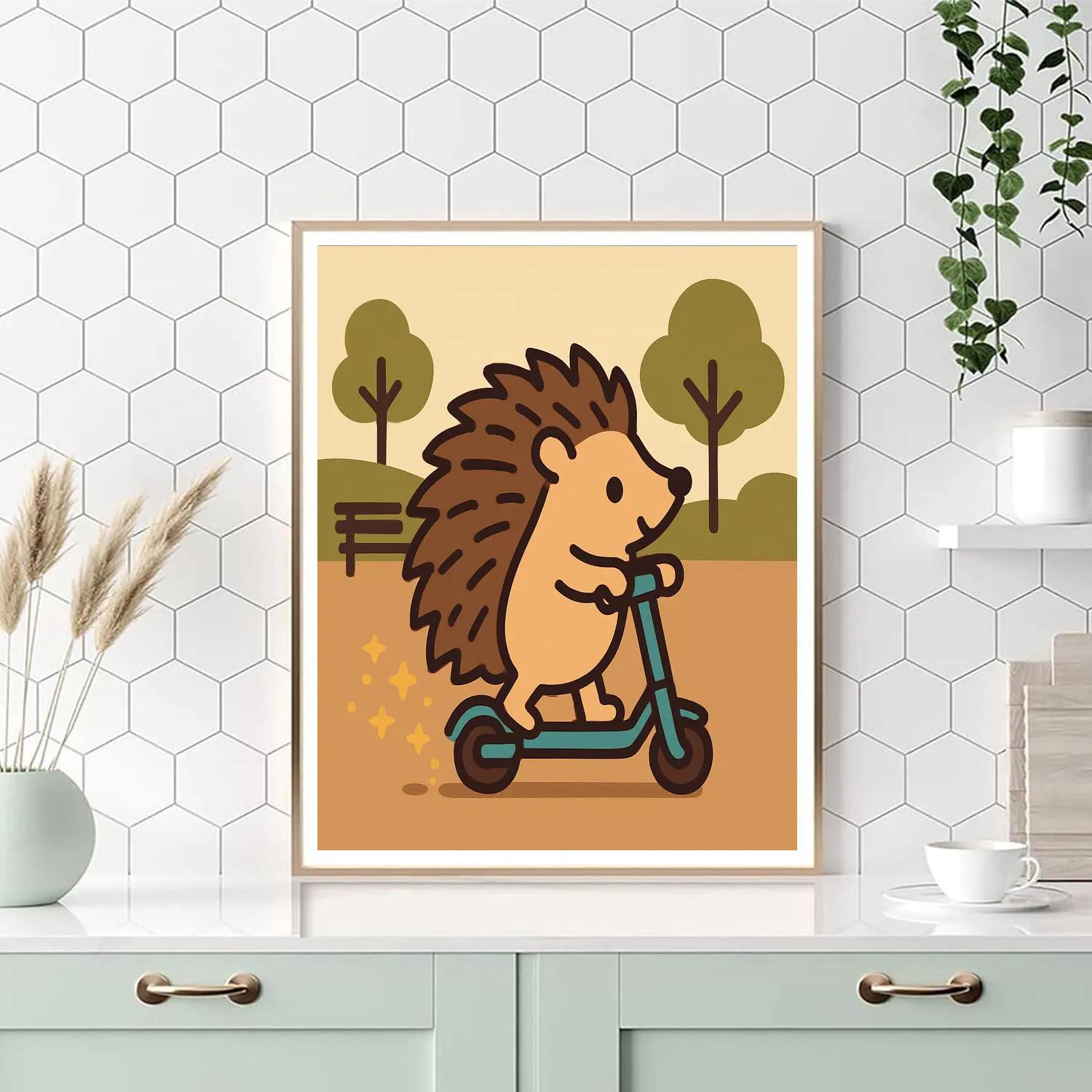 Stardust Scooter Hedgehog Number painting