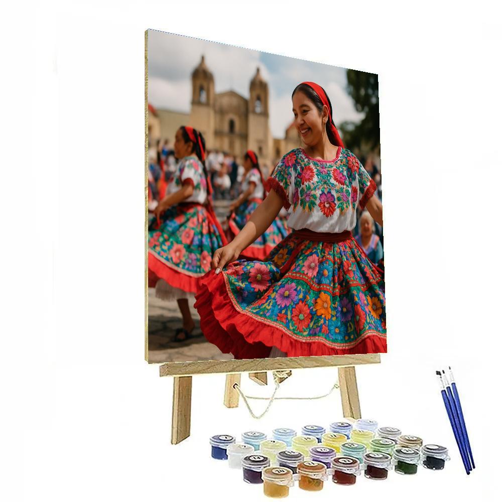 Guelaguetza Oaxaca Dancers paint by numbers