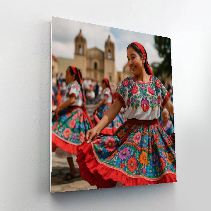Guelaguetza Oaxaca Dancers paint by numbers