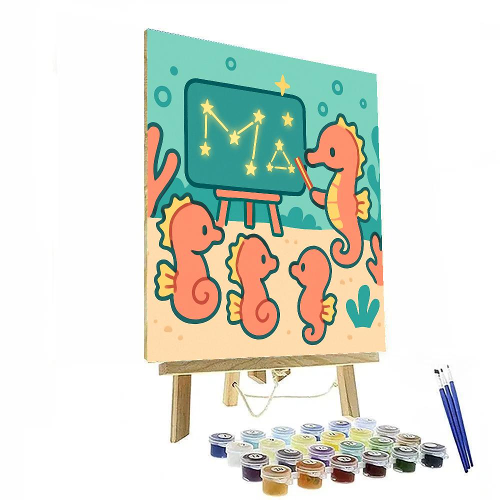 Starglow Seahorse School Number painting