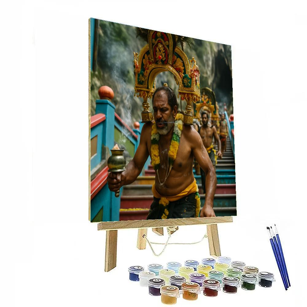 Thaipusam Batu Caves Pilgrimage paint by numbers