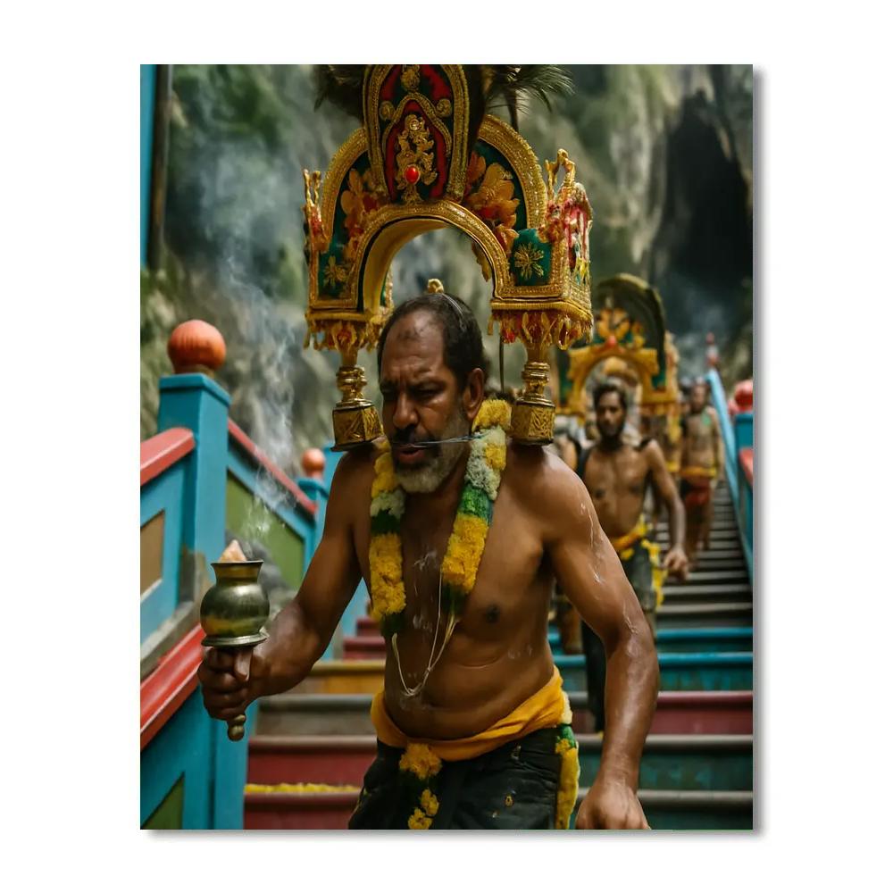Thaipusam Batu Caves Pilgrimage paint by numbers