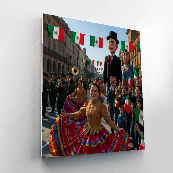 Fiestas Patrias Mexico City Parade paint by numbers