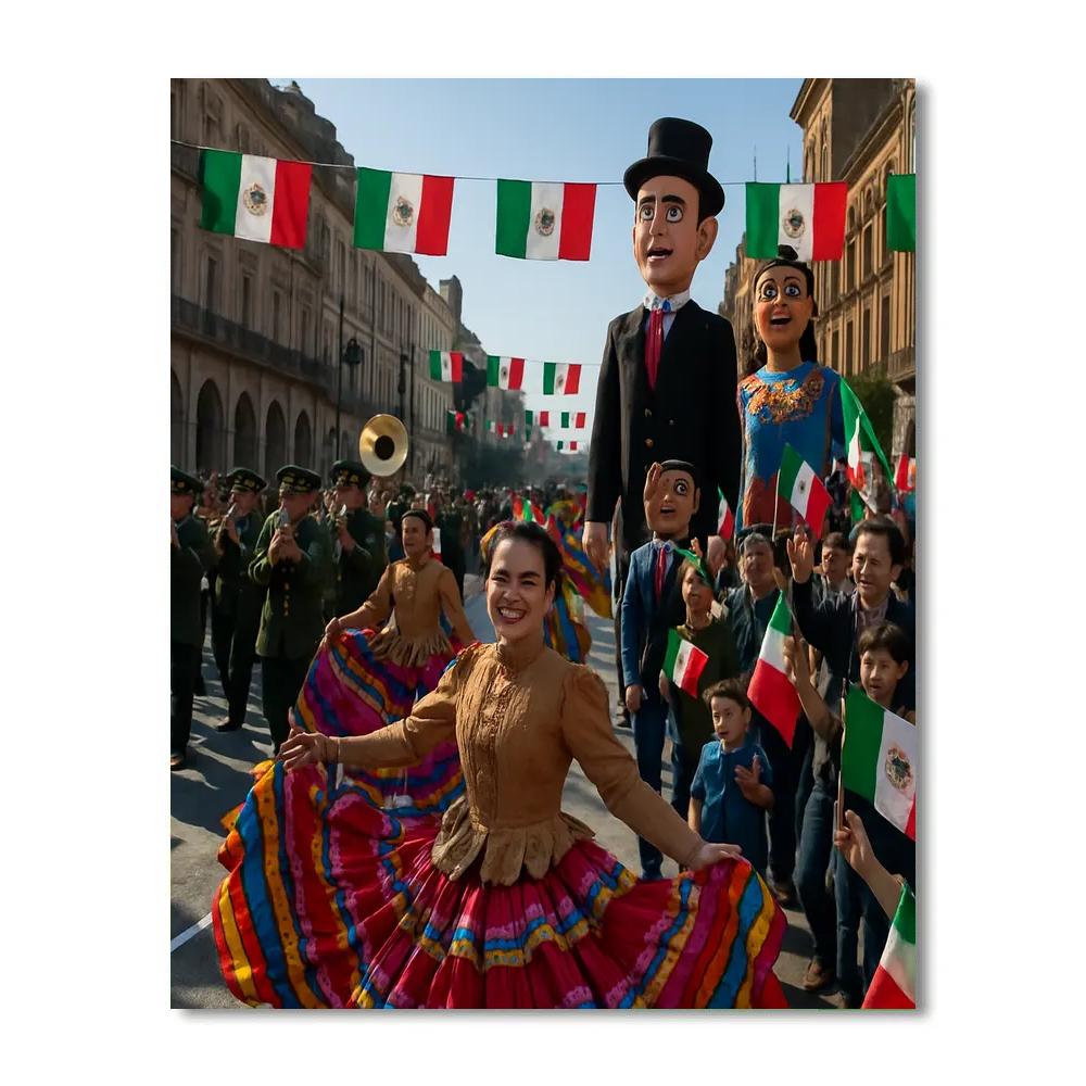 Fiestas Patrias Mexico City Parade paint by numbers