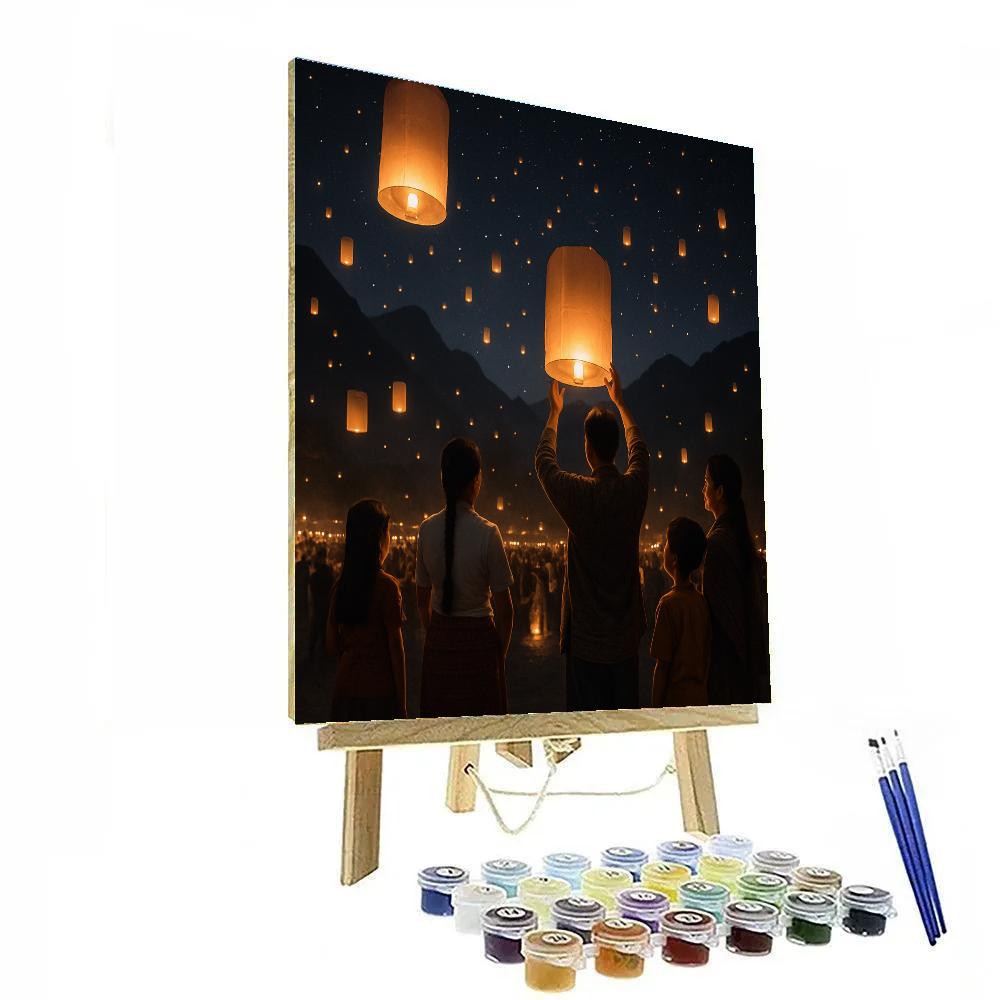 Yi Peng Sky Lantern Release Chiang Mai paint by numbers