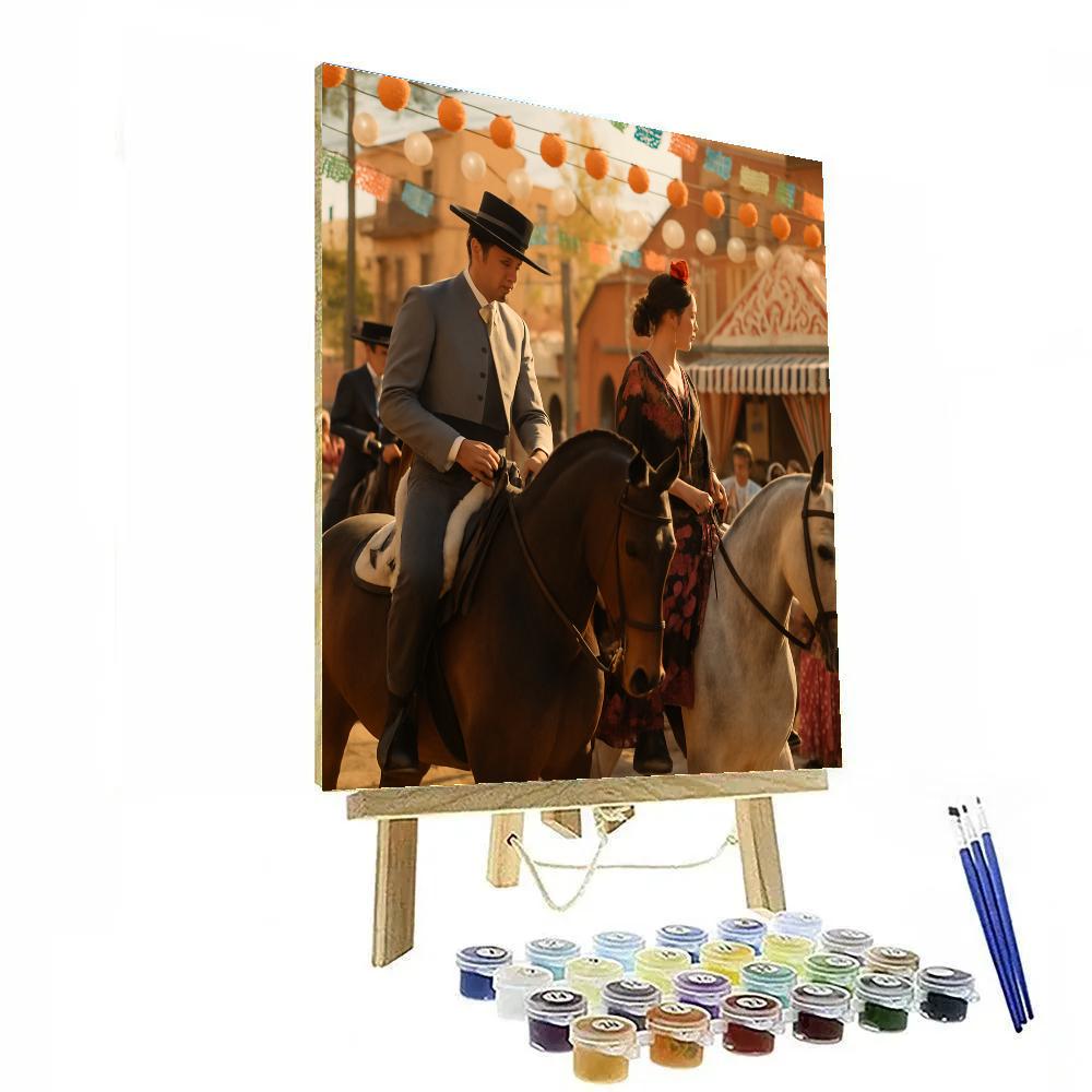 Feria De Abril Seville Horse Parade DIY paint by numbers