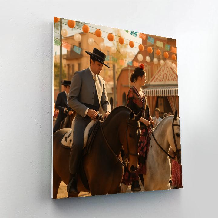 Feria De Abril Seville Horse Parade DIY paint by numbers