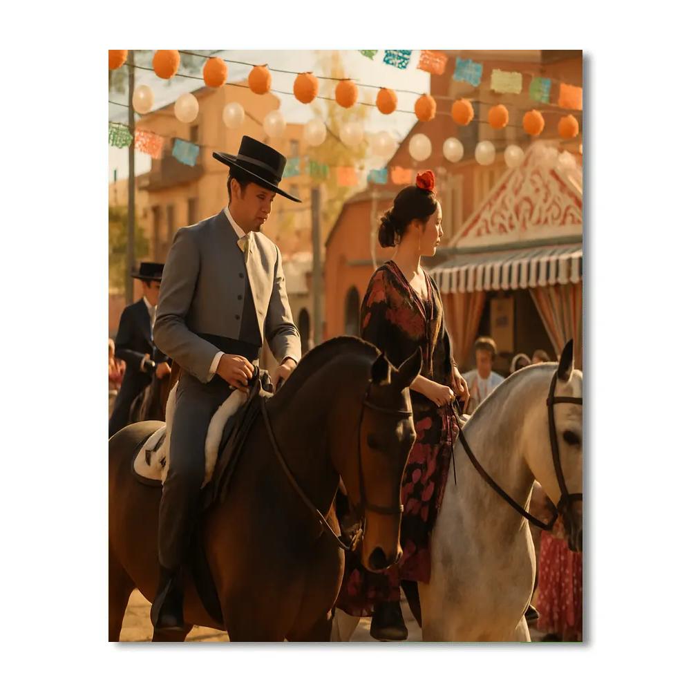 Feria De Abril Seville Horse Parade DIY paint by numbers