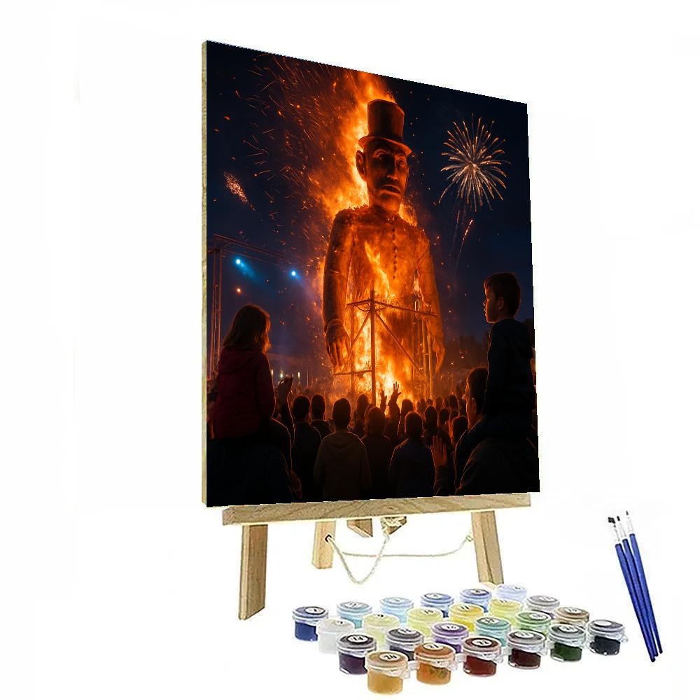 Dussehra Ravana Effigy Burning paint by numbers