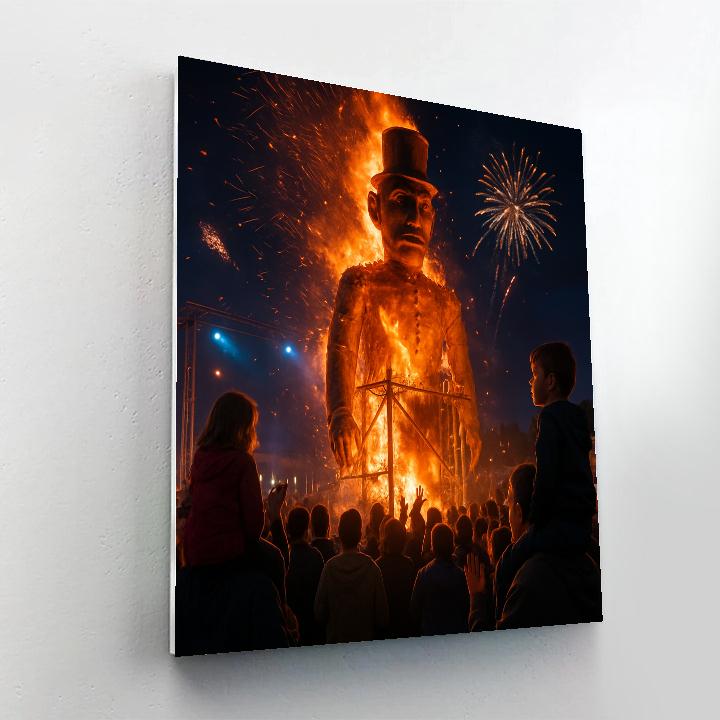 Dussehra Ravana Effigy Burning paint by numbers