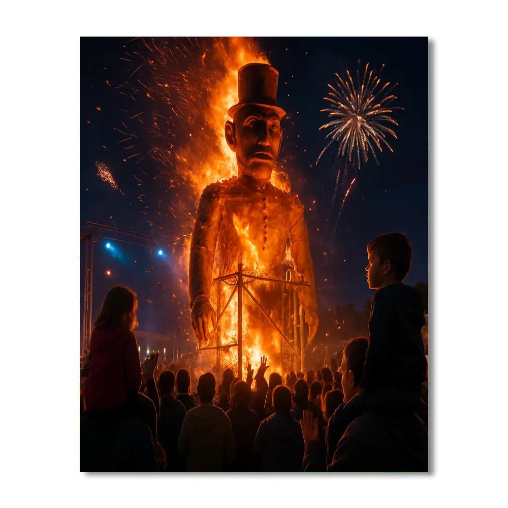 Dussehra Ravana Effigy Burning paint by numbers