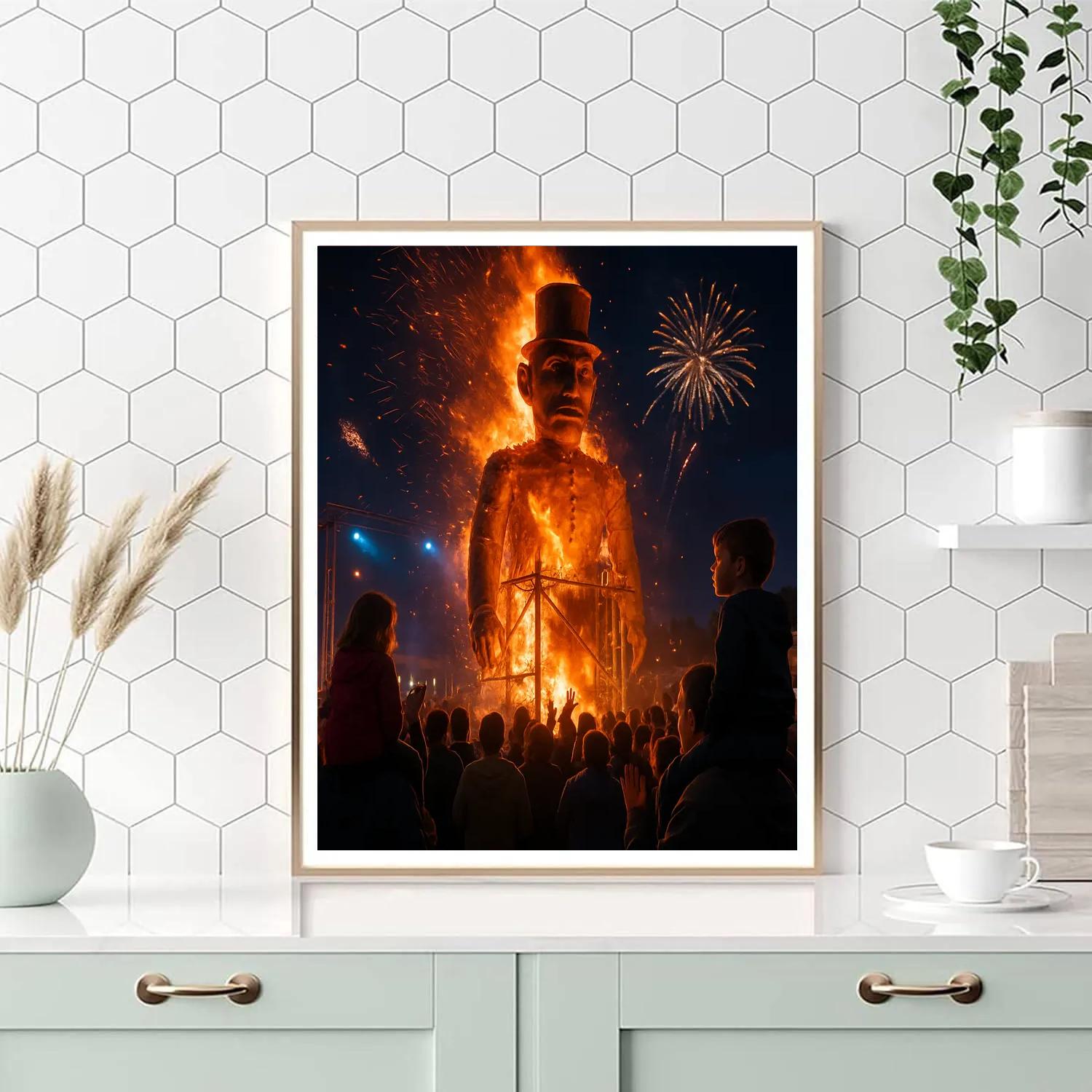 Dussehra Ravana Effigy Burning paint by numbers