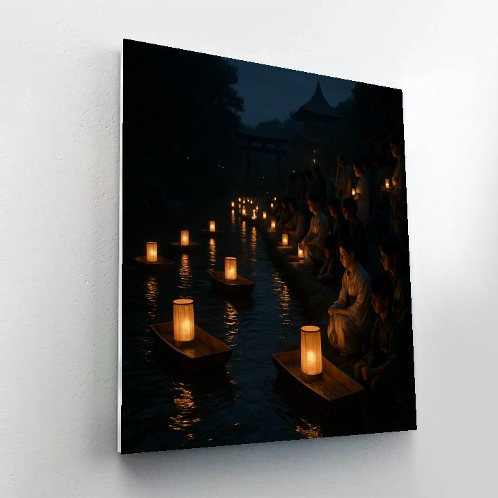 Obon Lantern Floating Kyoto Paint by numbers art