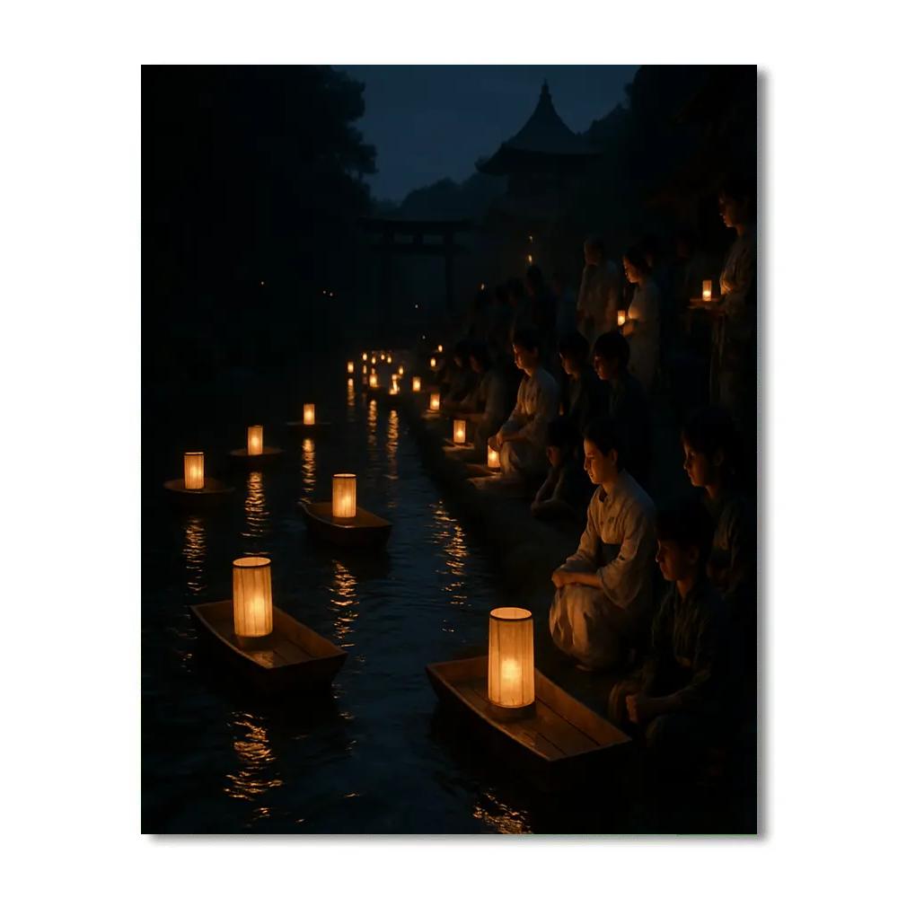 Obon Lantern Floating Kyoto Paint by numbers art
