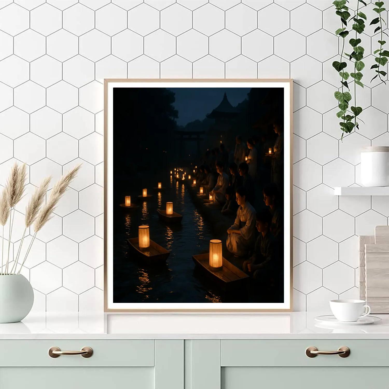 Obon Lantern Floating Kyoto Paint by numbers art