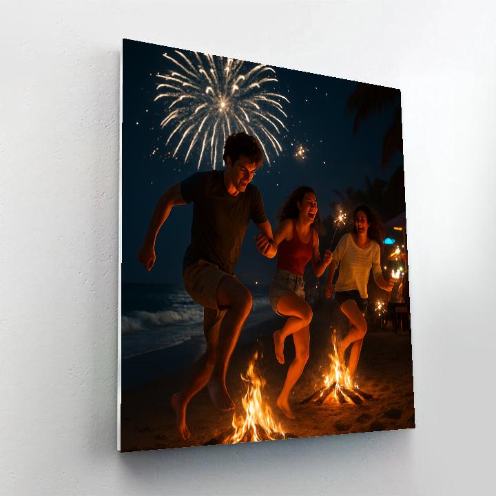 San Juan Beach Bonfire Spain painting number kit