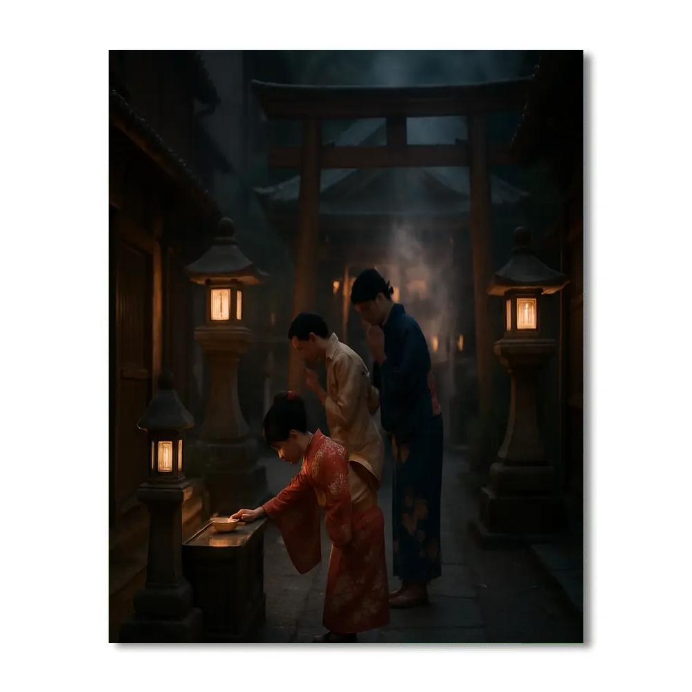 Gion Night Yasaka Shrine Visit Numbered painting kits