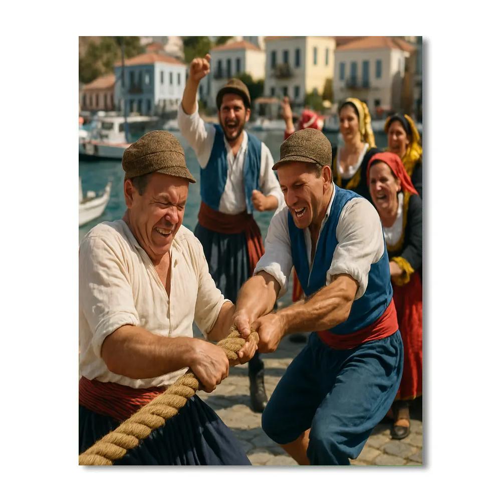 Nafplio Carnival Tug Of War DIY paint by numbers