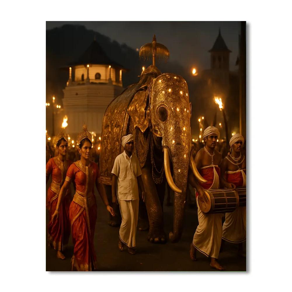 Kandy Esala Perahera Night Procession painting number kit