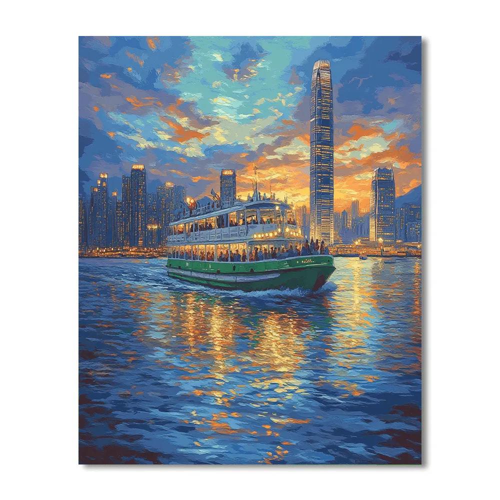 Victoria Harbour Star Ferry Hong Kong China Number painting