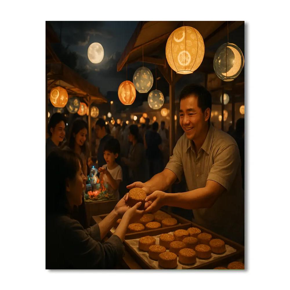 Harvest Moon Mid Autumn Lantern Market paint by color