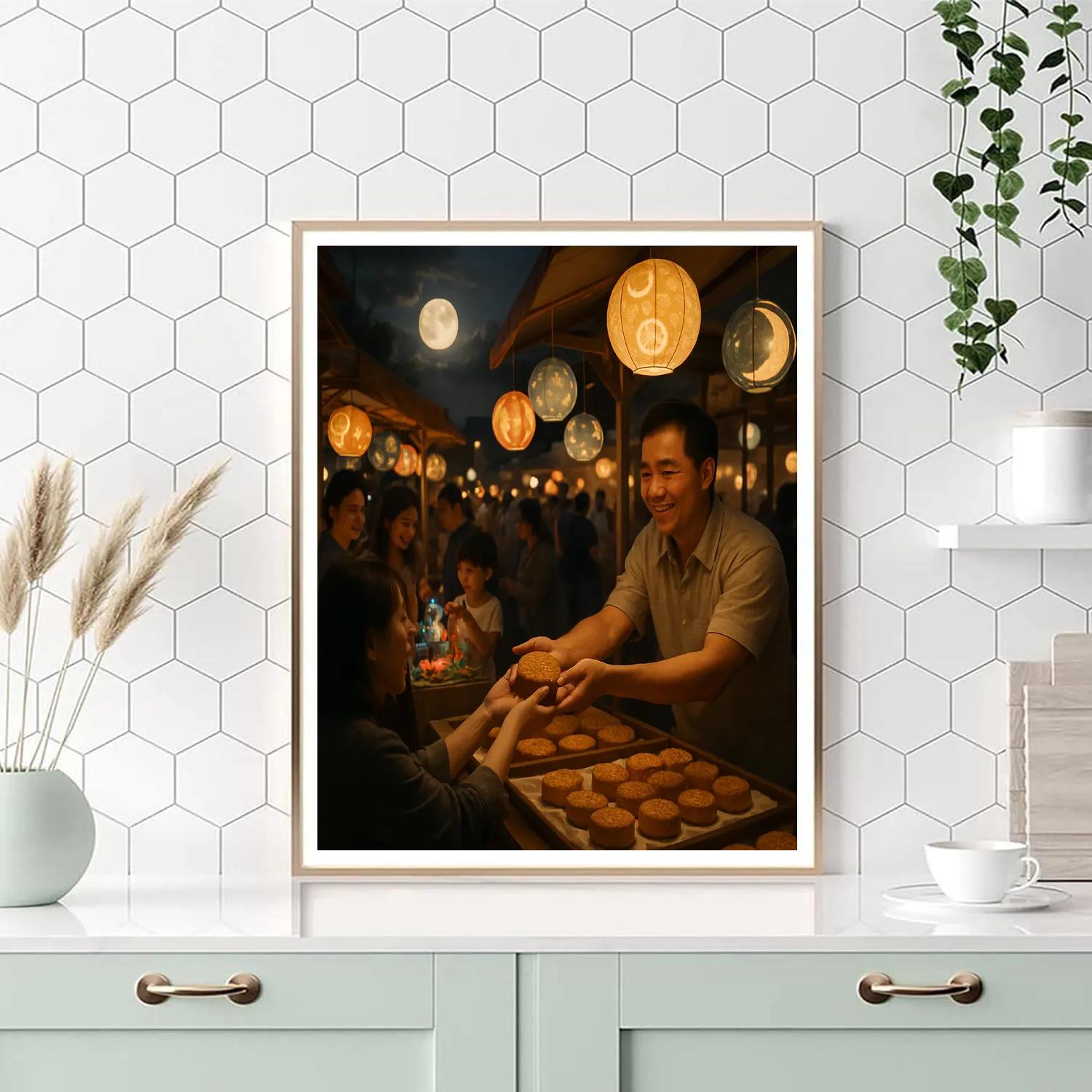 Harvest Moon Mid Autumn Lantern Market paint by color