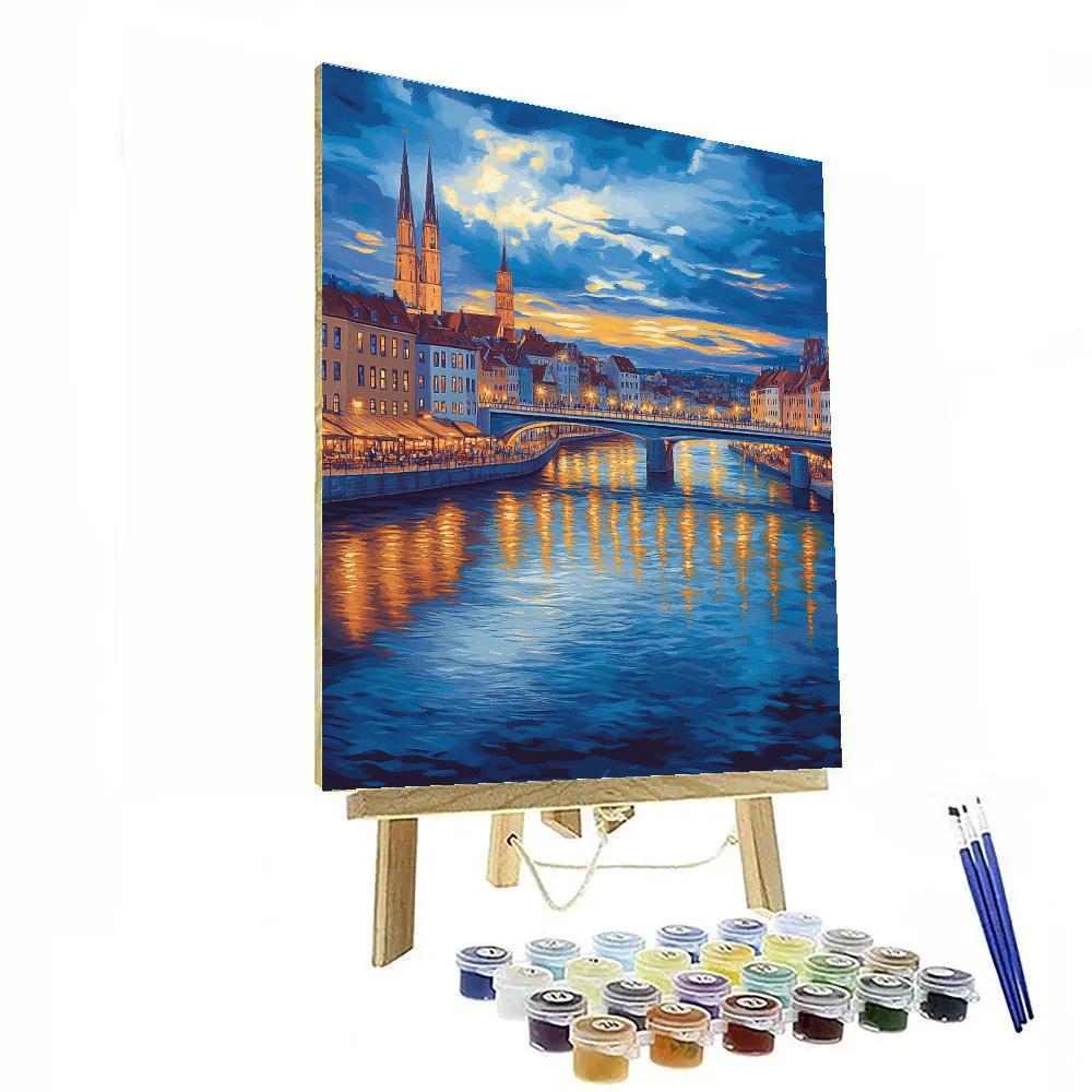 Old Town Bridge View Bratislava Slovakia Number painting