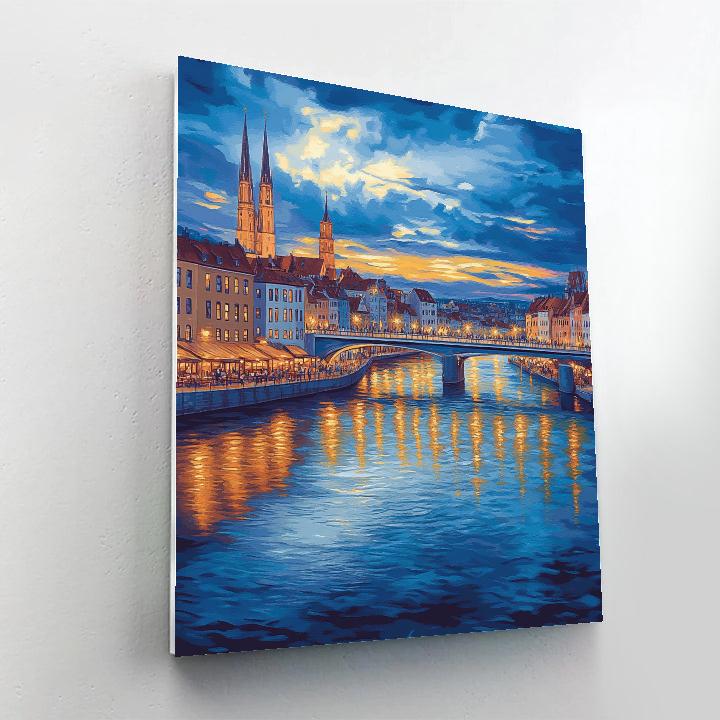 Old Town Bridge View Bratislava Slovakia Number painting