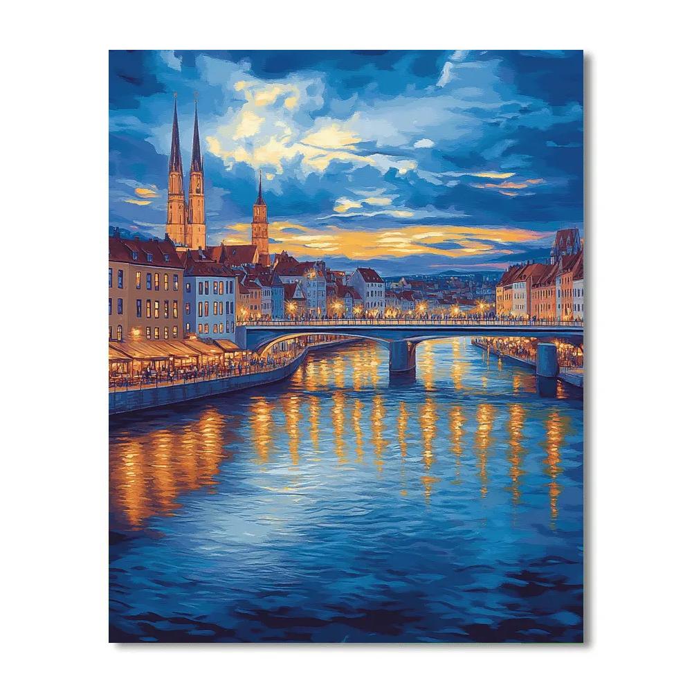 Old Town Bridge View Bratislava Slovakia Number painting