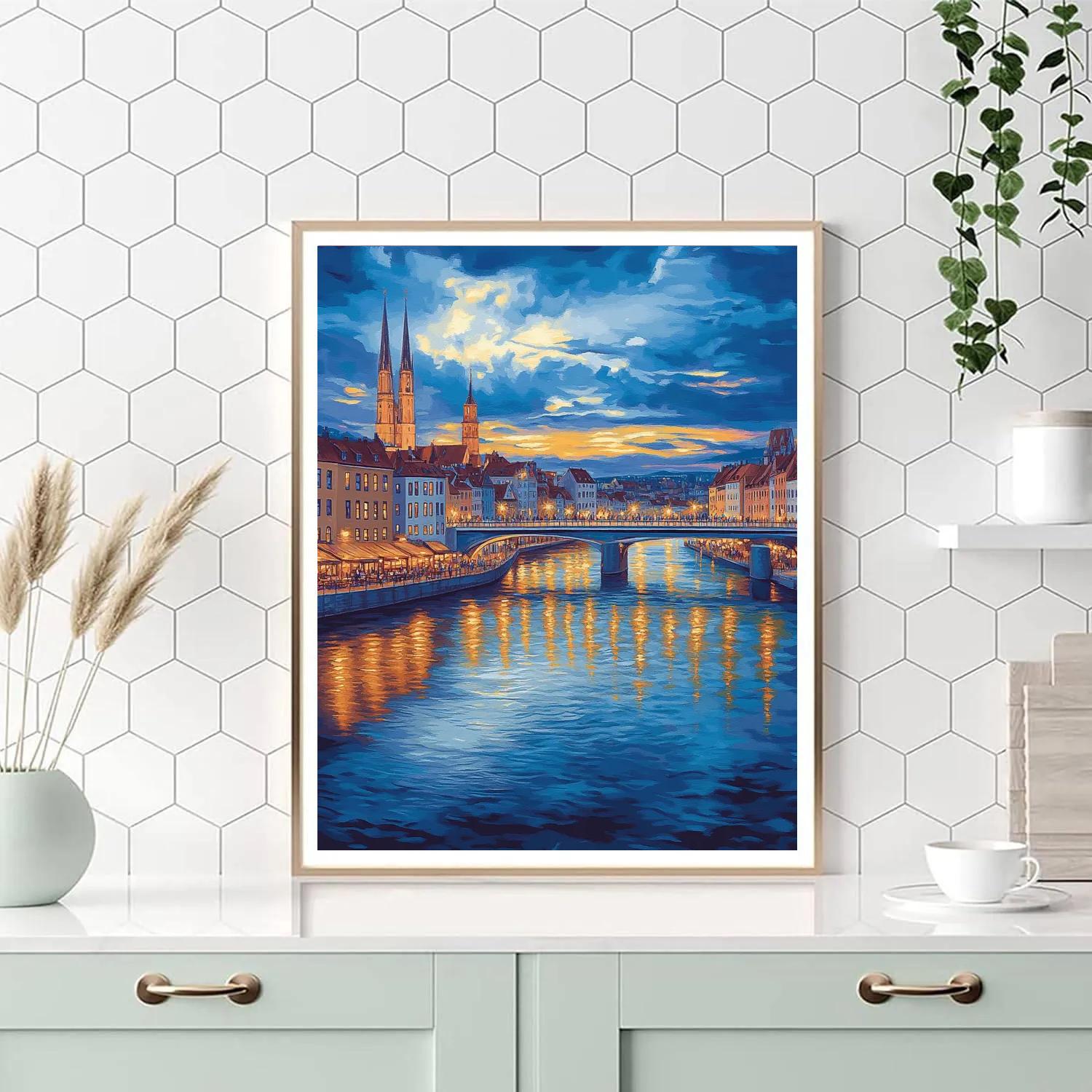 Old Town Bridge View Bratislava Slovakia Number painting