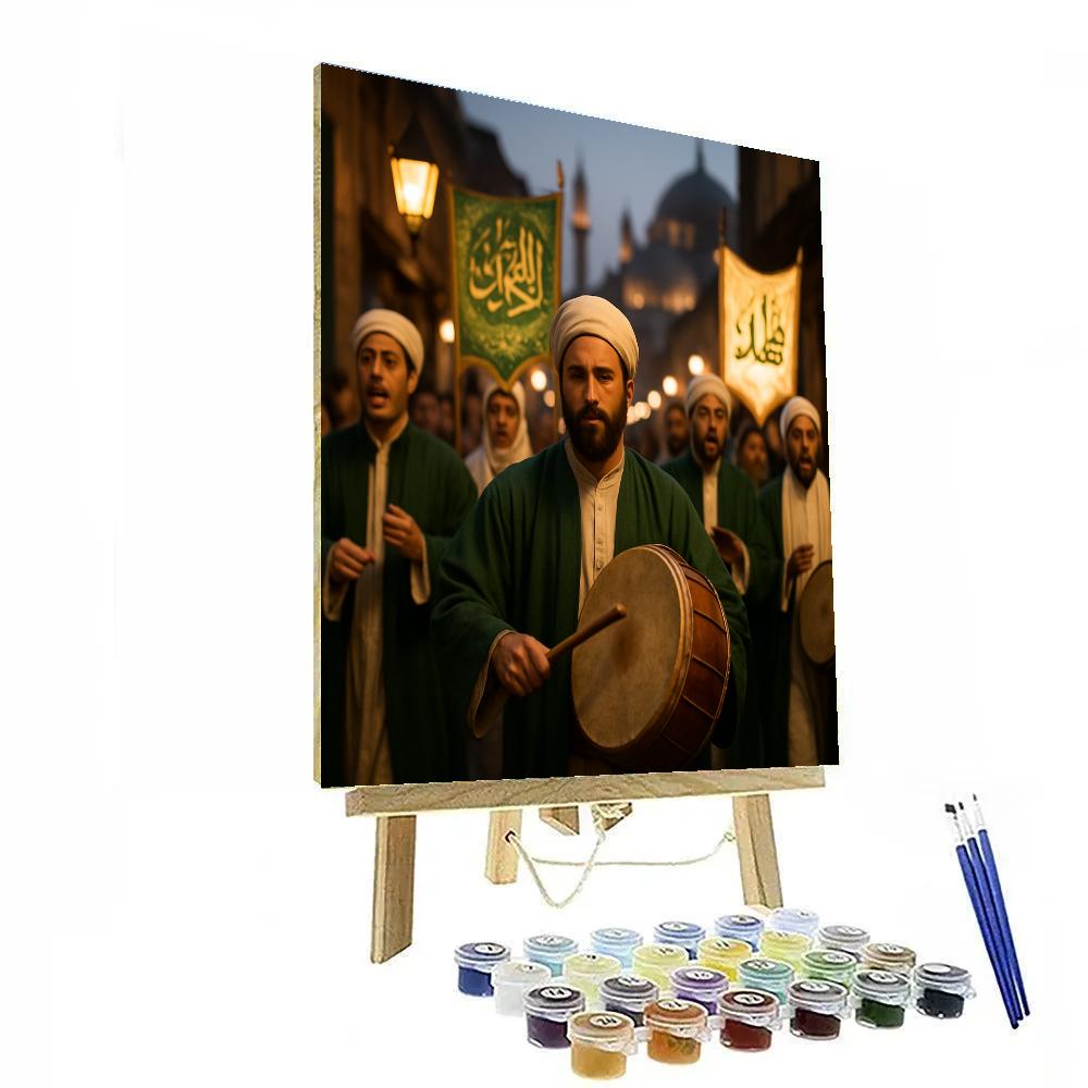 Mawlid Procession Sufi Drums Number painting