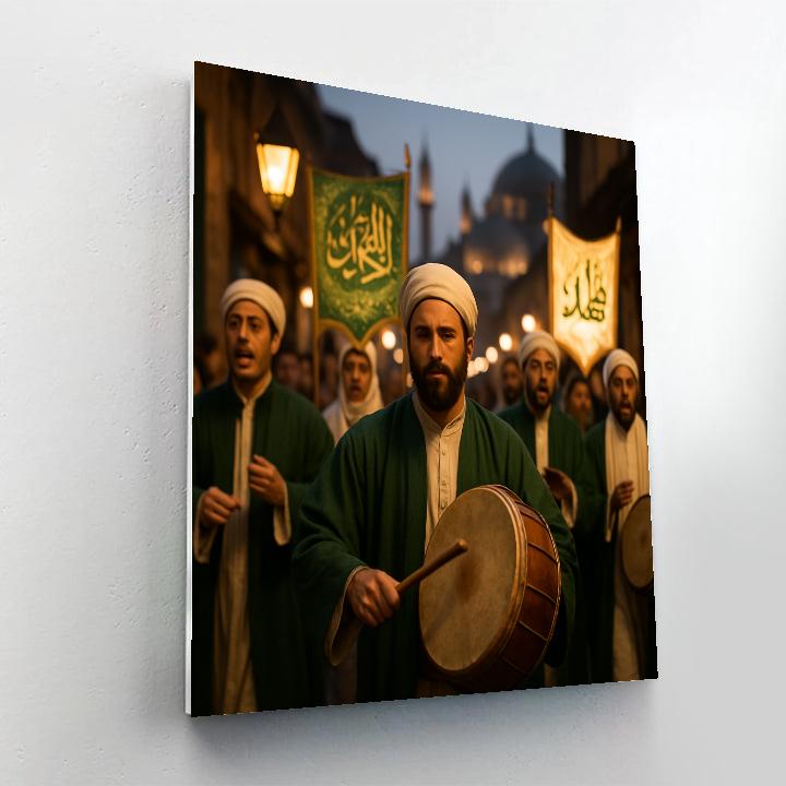 Mawlid Procession Sufi Drums Number painting
