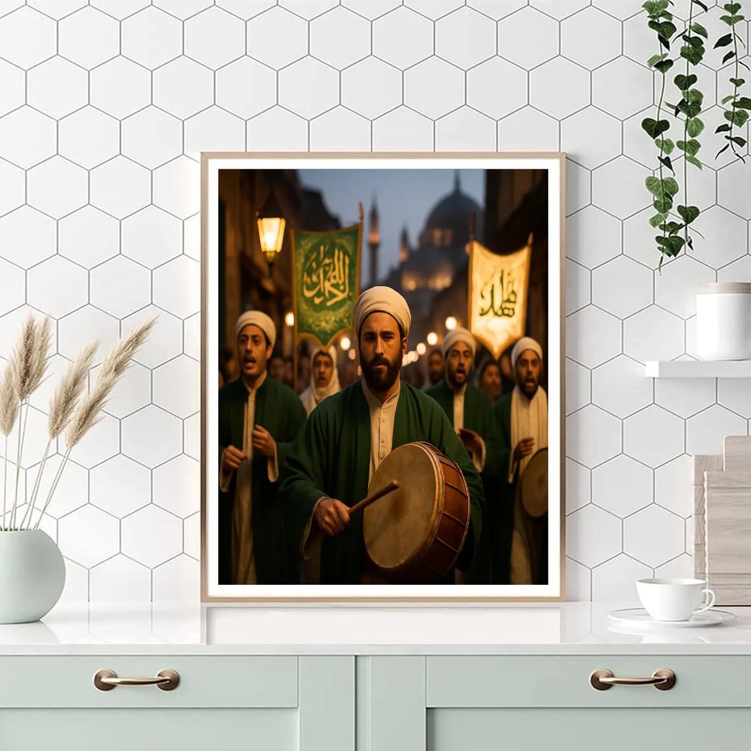 Mawlid Procession Sufi Drums Number painting