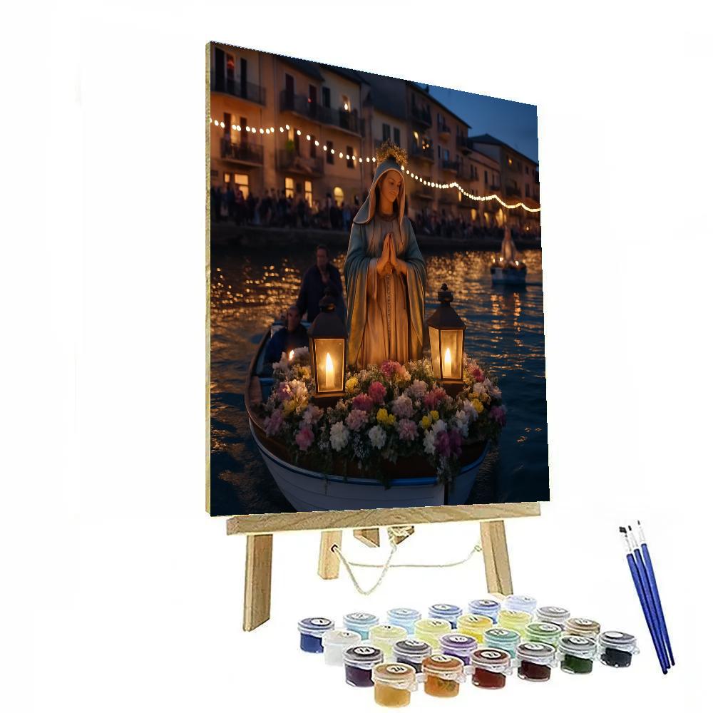 Festa Della Madonna Boat Procession Number painting