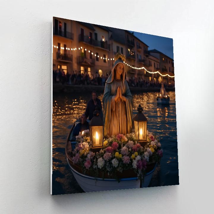 Festa Della Madonna Boat Procession Number painting