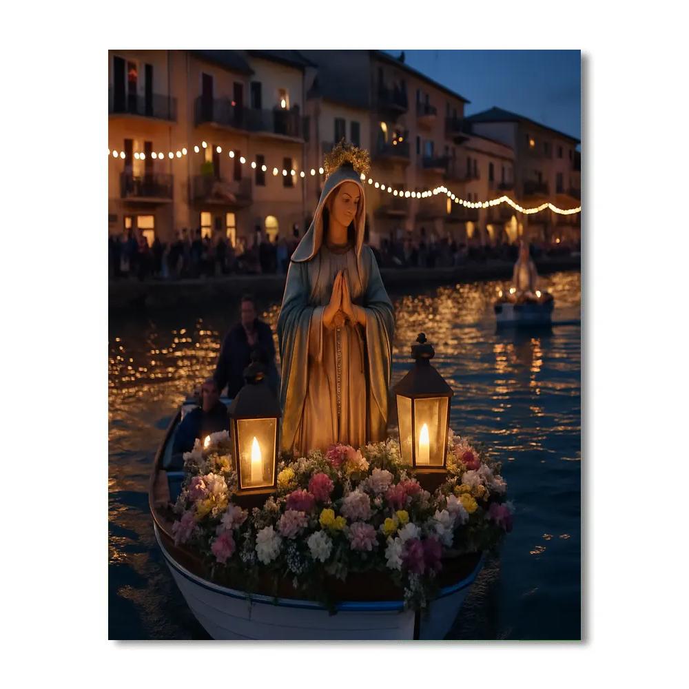 Festa Della Madonna Boat Procession Number painting