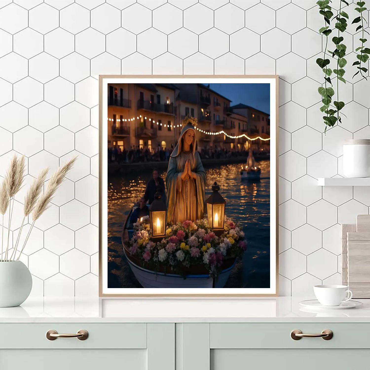 Festa Della Madonna Boat Procession Number painting