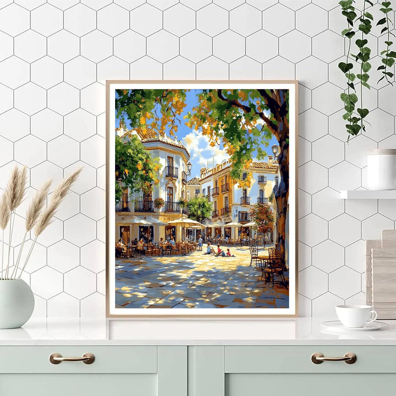 Plaza De Cervantes Alcala De Henares Spain Painting by numbers kit